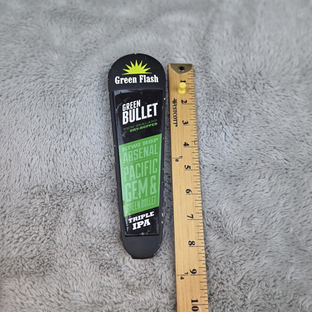 Green‎ Flash Green Bullet Triple IPA Beer Tap Handle OS Barware Black Green